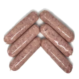 image of cracked black pepper sausages.