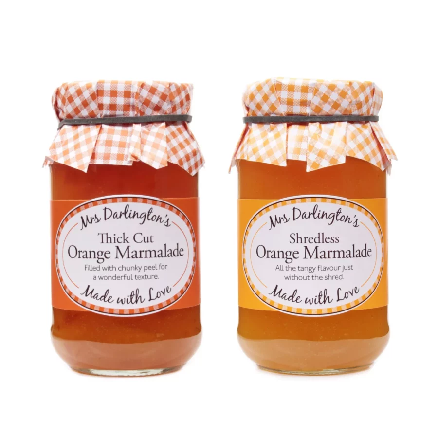 Picture of jars of orange marmalade.