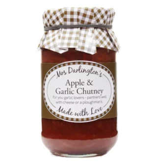 image of a jar of apple & garlic chutney
