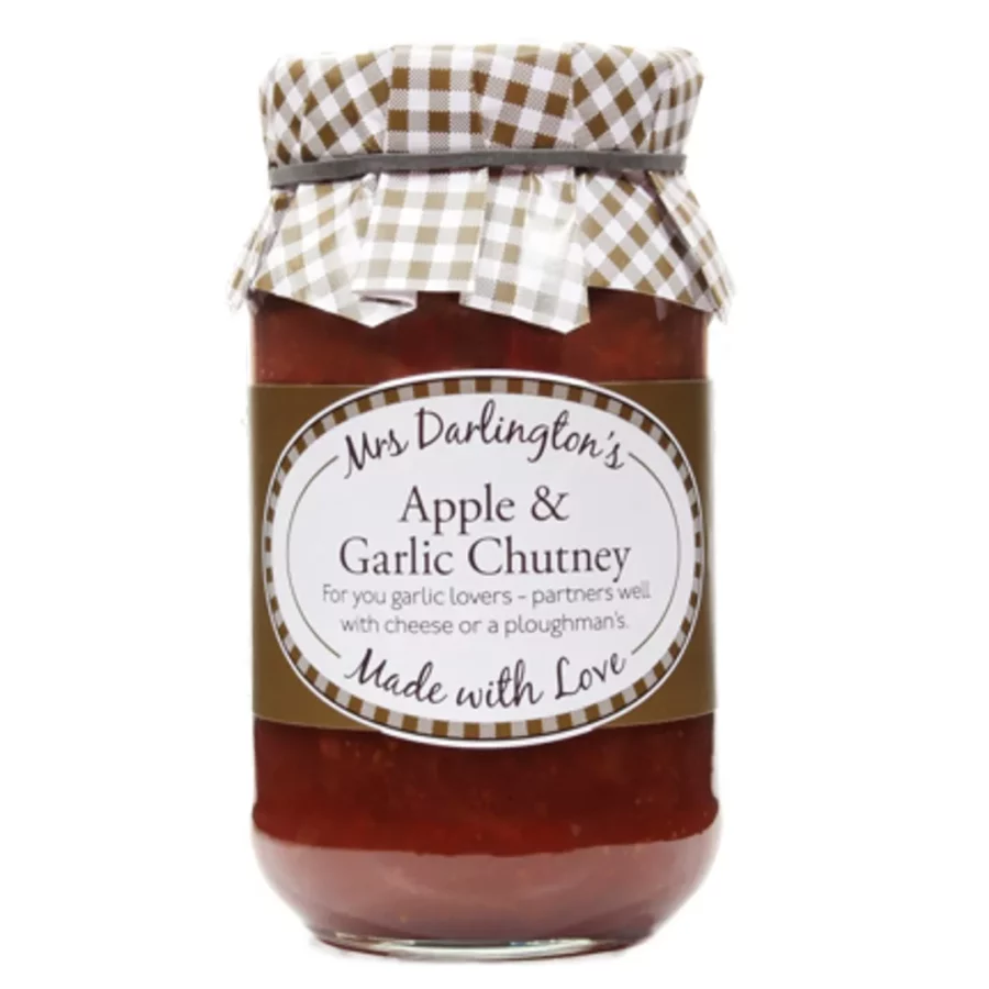 image of a jar of apple & garlic chutney