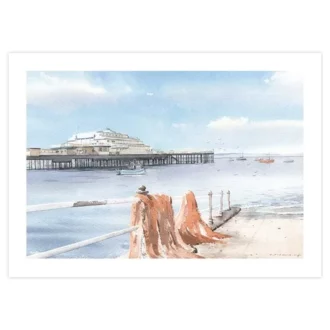 Central Pier Morecambe Greetings Card by Colin Pickering