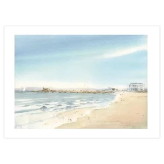 Stone Jetty, Morecambe Greetings Card, by Colin Pickering