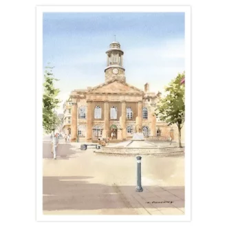 picture of a card that depict the City Museum with Fountain, Lancaster Greetings Card