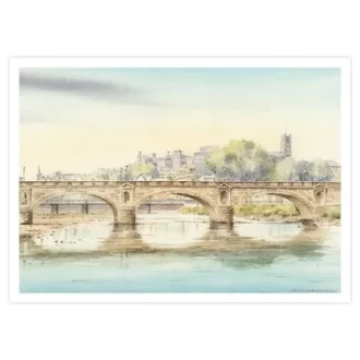 picture of a card depicting Skerton Bridge ll, Lancaster Greetings Card