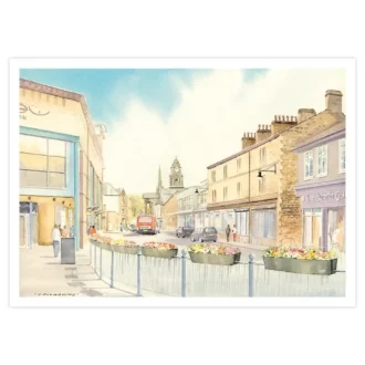 image of a card that depicts Common Garden Street in Lancaster.