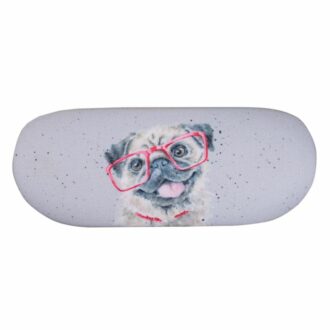 picture of glasses case with a pug on it.