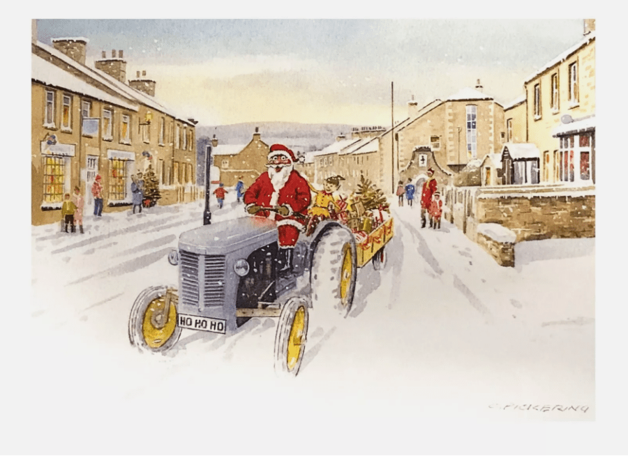picture of card showing Christmas, Hornby.
