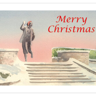 Eric Morecambe Statue with Xmas hat