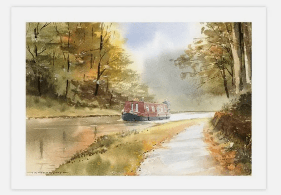 Picture of card, autumn Lancaster Canal, by Colin Pickering
