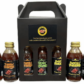 image of dessert hot sauce jars.